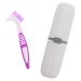 Brosse Dents Portable pour Proth ses Dentaires Douce tui de Rangement Compact Bleu Gris Kit Nettoyage Voyage pour Appareils Dentaires Brosse Nettoyante Multifonction