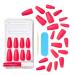 KISS Red Gel Fantasy Sculpted Fake Nails 'Love' Kit with 28 Glue-On Nails: Long Coffin Shape, Ready-to-Wear Gel Nails with Pink Nail Glue & Manicure Tools - Buy Online on GoSupps.com