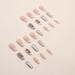 24 Pcs Silvery Glitter False Nails with Jewels - Milky White French Press on Nails for Women | Acrylic Coffin Fake Nails Medium with Glue for Nail Art - Buy Online on GoSupps.com