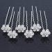 Bridal/Wedding/Prom/Party Set Of 6 Clear Austrian Crystal Daisy Flower Hair Pins In Silver Tone - Buy Online on GoSupps.com