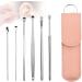 Innovative Spring Ear Wax Cleaner Tool Set 6pcs Spiral Design Stainless Steel Ear Picks Spring Earwax Cleaner Tool Set Cleaner Ear Cleansing Tool Set with Storage Bag