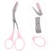 FRCOLOR Eyebrow Comb & Scissors Set - 4 Pcs Eyebrow Trimmer & Beard Shaver - Rust-Proof & Compact for Precision Grooming - Pink - Buy Online on GoSupps.com