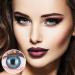 Buy GlamLens Mirel Blue Opaque Contact Lenses - Natural Look Silicone Comfort - Strength -1.00 - 1 Pair with Container - Buy Online on GoSupps.com