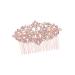 FRCOLOR Rhinestone Hair Comb Gold Teeth Hair Clip Combs Headpiece for Women Wire Hair Side Comb Metal Hair Side Comb Fashion Hair Comb Pin Metal Hair Clips for Women Rhinestones Veil Bride
