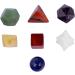 Nupuyai 7 Piece Chakra Stone Platonic Solids Set - Sacred Geometry & Reiki Healing Crystals in Gift Box | Multicolored Crystal Healing Stones for Energy Balance - Buy Online on GoSupps.com