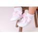 Baypods Baby Girls Soft Sole Pre Walker Shoes with Diamante Bow - White Pink - Made in England - Size 2 UK - Buy Online on GoSupps.com