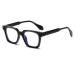 Square Blue Light Glasses for Men Women Fashion Rectangle Computer Eyeglass Anti Eyestrain & Prevent Headache 01 Black 48 Millimeters