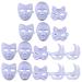 Sevacc 16 pieces empty masks paintable paper masks White DIY paper masks costume handicraft masks for masquerade cosplay (mixed style)