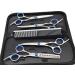 sesaisi Pet Dog Grooming Scissors Professional Hair Grooming Scissors Curved Shears Kit Thinning Trimmer Comb Hair Cutting Tool 6 Pieces Set Silvery