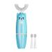 Electric toothbrush electric toothbrush beautiful form deep clean food grade material baby cartoon modeling toothbrush for home blue 1 piece (1 Pack)