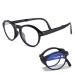 ZUKKY Retro Folding Reading Glasses for Men Women Round Frame Blue Light Blocking Portable Foldable with Spring Hinge AM27