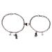 Zerodeko 2 Pairs Astronaut Bracelet Couple Wrist Bracelet Women Adjustable Bracelet Lover Gifts Finger Ring Bracelet Matching Bracelet for Couples Jewelry Stainless Steel Miss As Shown 20x1CM