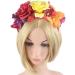 Mexican Flower Crown Headband Halloween Hairband Rose Flower Crown Headpiece Floral Hair Accessories for Cosplay Carnival Party Beach Vacaton - Buy Online on GoSupps.com