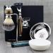 Mens Grooming & Shaving Kit 3 Edge Razor With Synthetic Badger Hair Shaving Brush Stand Soap Bowl and Alum Perfect Set For Men