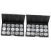 Healvian 2pcs 15 Empty Cosmetic Case Empty Eyeshadow Case Empty Makeup Travel Makeup Case Eyeshadow Palette 1 count (Pack of 1) Silverx2pcs