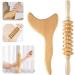 Massage tools massage rolls massage tab massage tool 2 pieces of physical recreation tools GUA SHA tool Lymphatic drainage massager Anti-cellulite-fascia massage roller for muscle kate