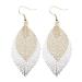 Harlorki Women Lady Alloy Metal Tree Leaf Shape Hollow Out Hook Earrings Fashion Jewelry (Gold+Silver)