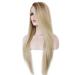 SHIYID Glueless Long Straight Ombre Wig - High Temperature Fiber Brown to Blonde Lace Front for White Women - Buy Online on GoSupps.com