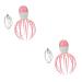 Frcolor 2st massager scalp scratchy scalp massage brush shampoo massage brush scratch tree to the scalp head scratch pink ABS baby octopus handy