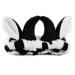 Hofar Face Wash Headband Hairband with Cow Horns Coral Fleece Cartoon Cute Creative Hair Accessories (Black)