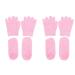 minkissy 4 Pairs Gel Care Kit Yarn Hand Spa Gloves Cracked Hands Moisture Gloves Moisturizing Gloves and Socks Grooming Gloves Moisturizing Spa Socks Foot Socks Miss Yarn