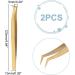 Unicraftale Gold Stainless Steel Eyelash Extension Tweezers Precision Curved Angled Tools (2-Pack) - Buy Online on GoSupps.com
