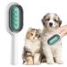 Urijk animal hair removal comb with water tank cleaning brush for animal hair cat brush for animal hair remover portable multifunctional pet cleaning brush Ideal for massage care and remove hair without wet wipes Essence fluid short-haired green