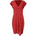 Briskyry V-Neck Floral Knee-Length Business Dresses for Women - Elegant Summer Party Dress with Ruffled Hems | Vintage XL Orange - Buy Online on GoSupps.com