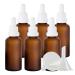 Zeoabsy 6 pieces 50 ml frosted brown las pipette bottle with white originality lock pipette ring empty clear glass bottle glass pipette drip bottles for essential oils aromatherapy 50ml brown