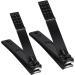 Stainless Steel Nail Clippers Set - Large/Small Fingernail & Toenail Cutter - Black 2 Piece Kit - Buy Online on GoSupps.com