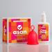 Asan Menstrual Cup (Light/Medium Flow) + OneDrop Cleanser Combo Pack | Easiest Cup to Insert & Remove I Special Ring Design | Premium Medical Grade Silicone I Designed in The USA Light/medium flow + One Drop Cleanser