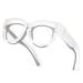 TJUTR Fit Over Blue Light Blocking Glasses Computer Gaming Eyeglasses for Women TB7511 Clear/Clear Clear