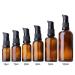 10 Pack 15ml Brown Glass Lotion Bottles with Pump | Refillable Essential Oil & Cream Travel Containers - Buy Online on GoSupps.com