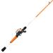 Zebco Roam BaitCast roll and fishing rod Combo fiberglass fishing rod with shared Maxac rod handle light graphite frame right-handed reciprocation orange/evening red in a zigzag pattern (Sunset Chevron)