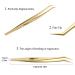 Professional Eyelash Extension Tweezers - Stainless Steel 45 Mega Curved Angled Fine Tip Tweezer for Volume Lashes - Gold Tweezer for Precision Application - 17mm - Eye Lash Extensions Supplies - Buy Online on GoSupps.com