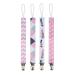 Atyhao 4 pieces baby pacifier clip chain print cotton strap pacifier nipple holder modern pacifier clip modern designs universal holder leash baby shower gift set 6 plush toys