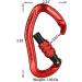 XINDA 22KN Auto Locking Carabiner Clip - Twist Lock, CE UIAA Certified, Heavy Duty - 2 pcs Red - Buy Online on GoSupps.com