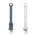 Elodie details pacifier chain 2 Pack made of fabric and stainless steel clip for baby boy and girls universal silicone ring suitable for all pacifier - tender blue bunny/stone silver blue