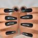 24pc Black Long Tapered Coffin Ballerina False Nails - Glossy Full Coverage Press On Nails for Women - Buy Online on GoSupps.com