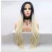 BGHJUE WIG Accessories Long Natural Wigs for Women Side Parting Highlight Synthetic Wig High Temperature Fiber BreataBle Wig Cap Gradient Yellow Long Straight
