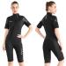 Wetsuit Women Men Adult 3MM Neoprene Shorty Wet Suit Surfing Scuba Diving Suits, Front Zip Wetsuits Short Sleeve One Piece Thermal Swimsuit for Snorkeling Kayaking Swimming Water Sports X-Small 3MM Women Black