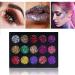 GL-TURELIFES 15 Colors Chunky Glitter Palette | Waterproof Pressed Glitter Eyeshadow for Dance Party & Festival Makeup (#02) - Buy Online on GoSupps.com