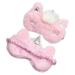 Household Eye Cover 2pcs Plush Eye Sleep Blindfold Eye Patches for Furry Sleep Masks Sleep Masks Facial for Eye Cover Sleep Eye Cartoon Fox Pink Eye Patch