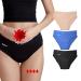 Relixa period undulating period undersert strong bleeding set 3-pack hipsters women and girls bamboo menstruation underwear XS-6XL (1 black 1 blue 1 beige 4xL) 4xl 1 black 1 blue 1 beige
