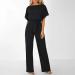 Women's Dressy Summer Jumpsuit with Short Sleeves - Medium, Black - Buy Online on GoSupps.com