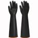 BUSOTH Black Acid Resistant Rubber Gloves Thickened Large Wear-resistant Waterproof Dishwashing Gloves Small