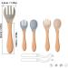Baby Fork and Spoon Set - 4 Pcs Silicone Feeding Utensils for Easy Grip | Toddler Cutlery Kit for Kids | Children's Flatware Set for Infant Weaning 6-12 Months - Buy Online on GoSupps.com