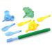 ARK Z-Vibe Vibrator plastic in the food set with 8 attachments including ATC care instructions-entry to the ARK Z-Vibe oral stimulator sensory vocalization in the mouth for language problems (green)