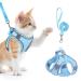 BriFit cat dishes cat dishes with a leash outbreak -proof software for cats with reflective stripes adjustable cat vest cat harness cats dishes for cats Puppy blue XS Blua XS