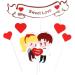 Cartoon Lover Couple Cake Toppers Valentines Day Wedding Party Decorations Cupcake Decors Hearts Engagement Gifts Decor Style1 - Buy Online on GoSupps.com